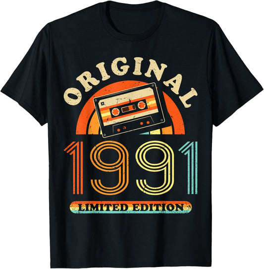 35.Geburtstag Original Männer Frauen Vintage Jahrgang 1991 T-Shirt - T-Shirt | Black
