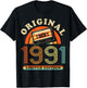 35.Geburtstag Original Männer Frauen Vintage Jahrgang 1991 T-Shirt - T-Shirt | Black