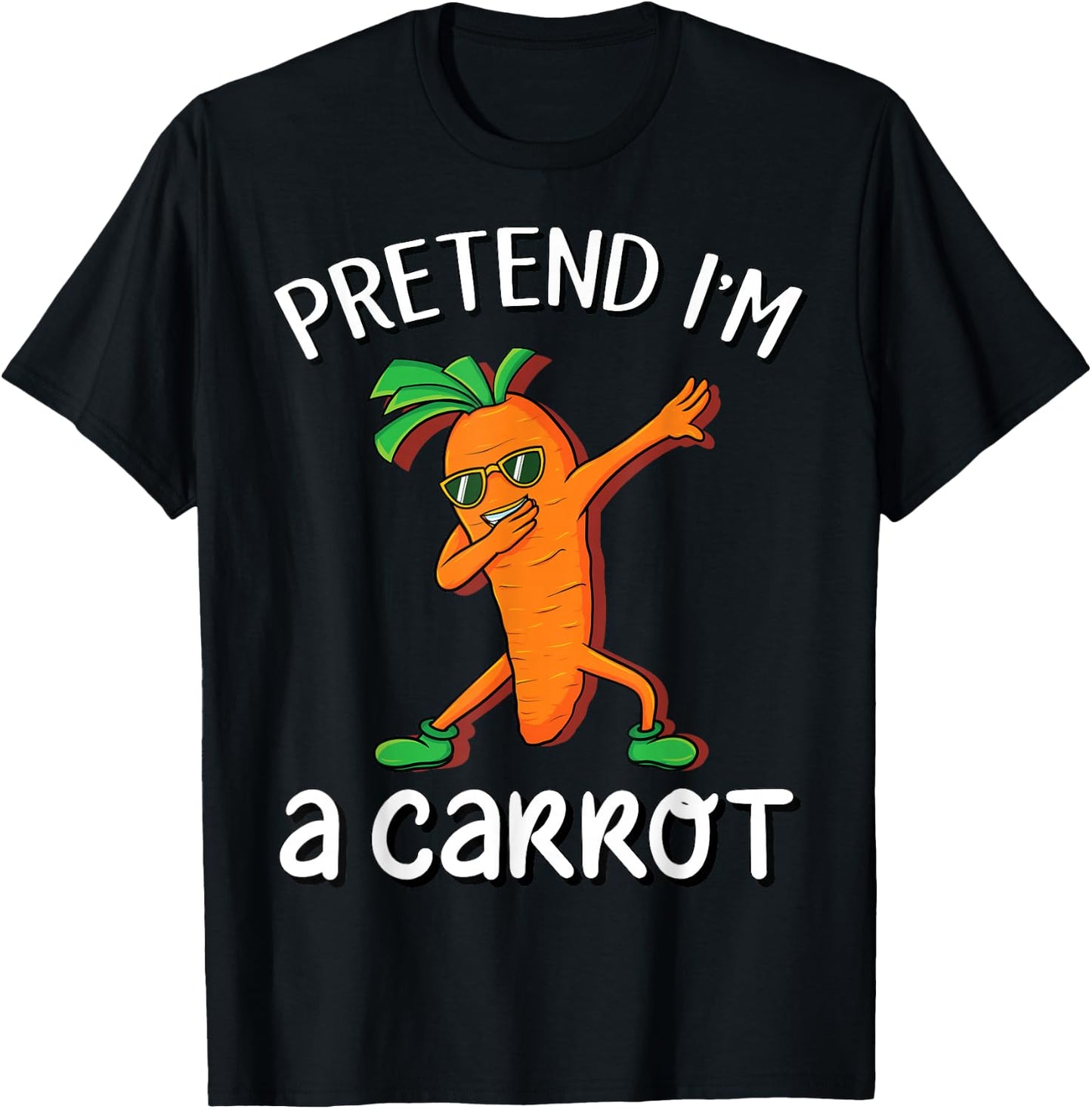 Pretend I'm A Carrot Vegan Halloween Costume Kids Gift T-Shirt - T-Shirt | Black
