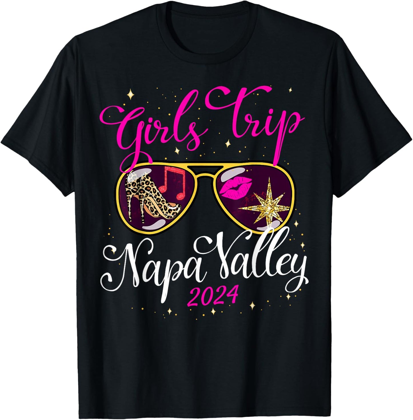 Girls Trip Napa Valley 2024 Weekend Birthday Squad T-Shirt - T-Shirt | Black