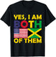 Yes I'm Both Of Them USA Flag And Jamaica Vintage Jamaican T-Shirt - T-Shirt | Black
