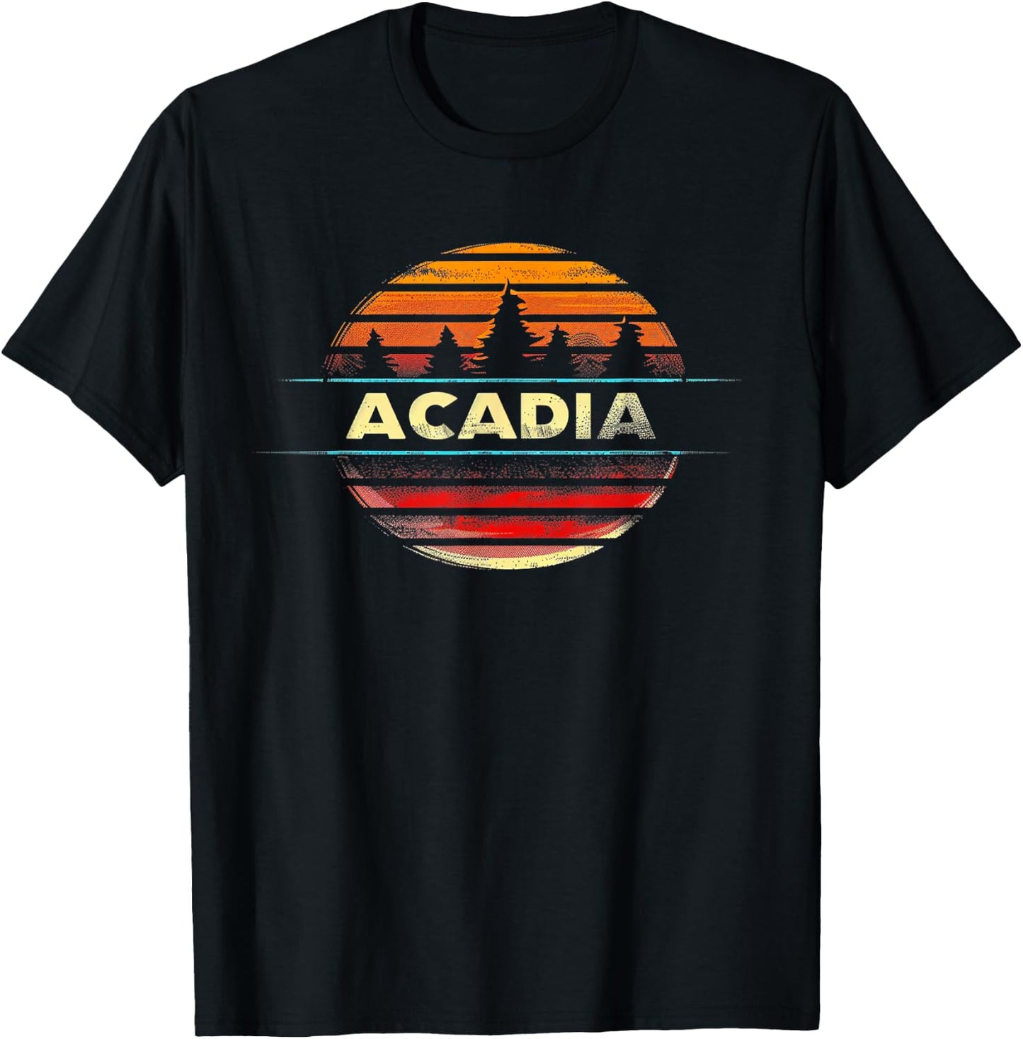 Acadia - US National Park Vintage Men Women Kids Retro T-Shirt - T-Shirt | Black