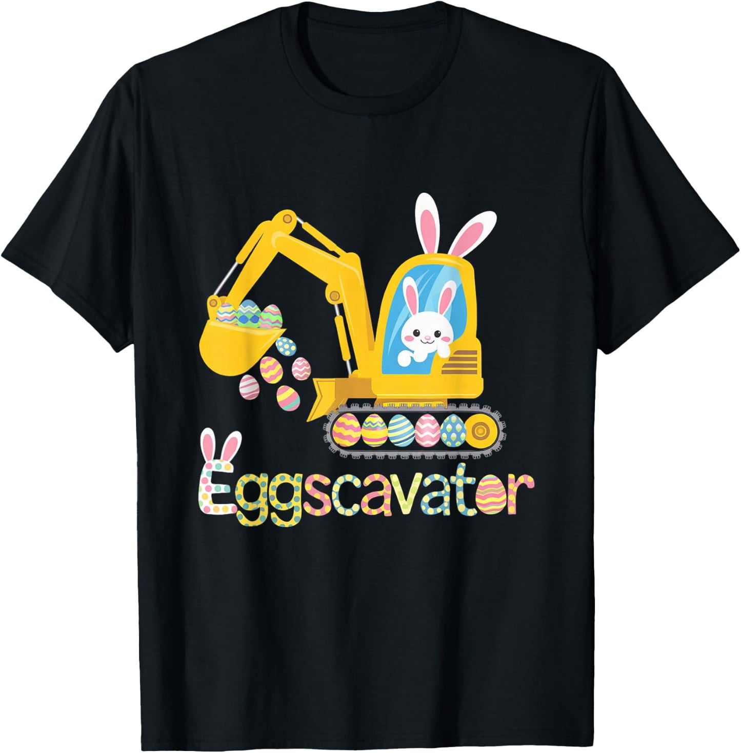 Easter Egg Hunt Shirt For Kids s Funny EggsCavator T-Shirt - T-Shirt | Black