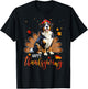 Cute Bernese Mountain Happy Thanksgiving turkey Dog T-Shirt - T-Shirt | Black