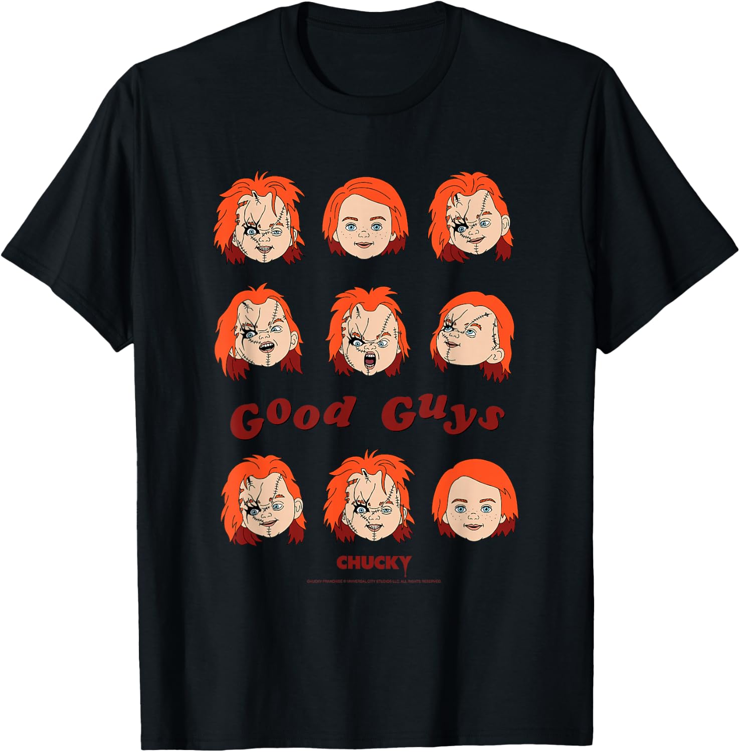 Chucky Good Guys Faces T-Shirt - T-Shirt | Black
