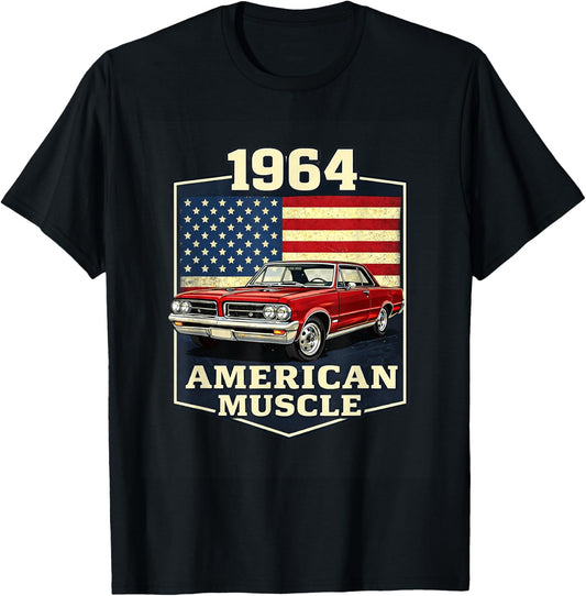 Antique Car Enthusiasts 1964 American Sports Cars Muscle T-Shirt - T-Shirt | Black