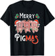 Merry Pigmas Pun Pig Christmas T-Shirt - T-Shirt | Black