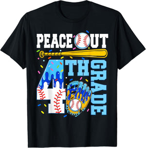 4th Grade Fourth Baseball Drip Graduation Last Day of School T-Shirt - T-Shirt | Black