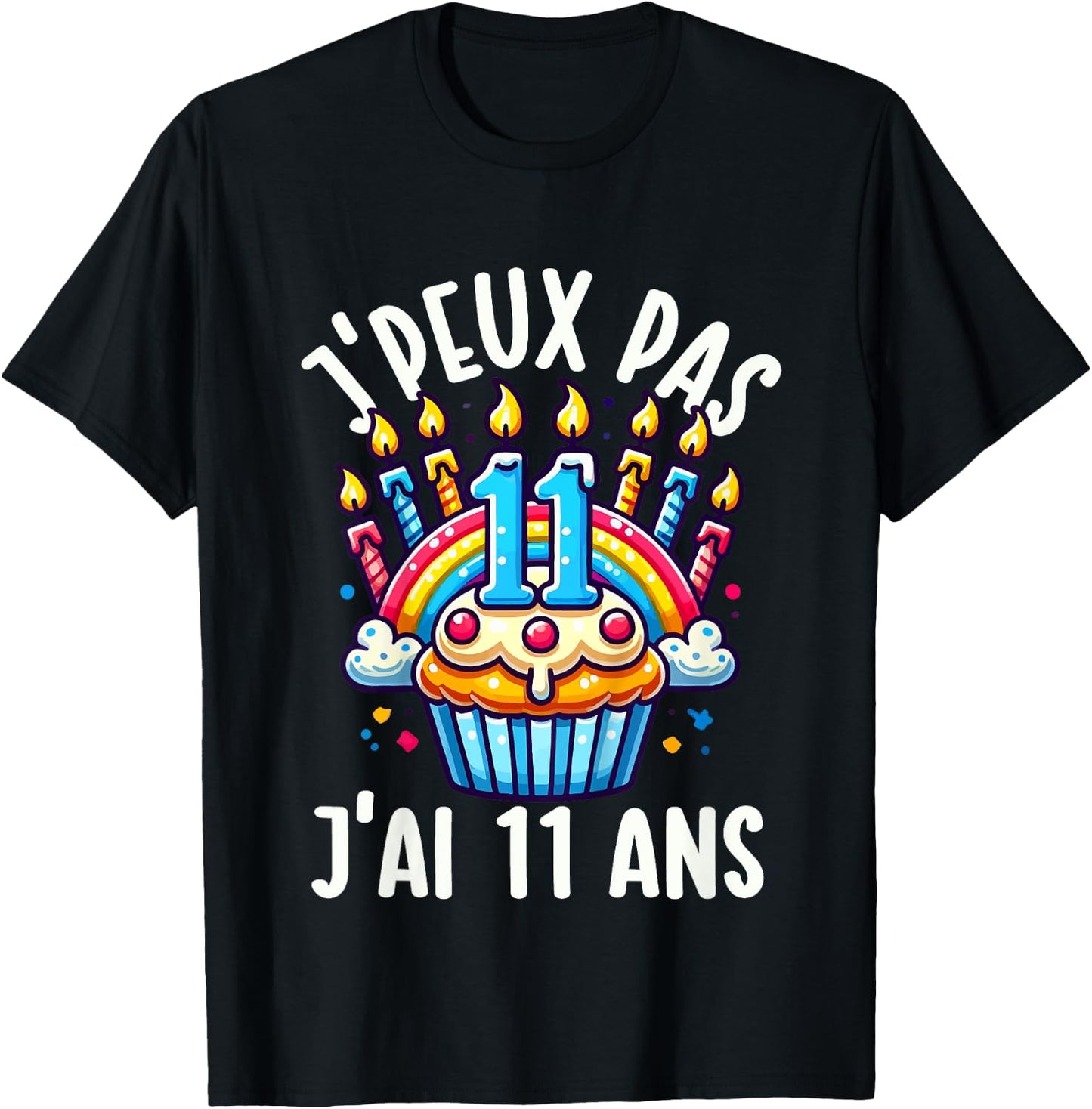 Kids Je Peux Pas Je ai 11 Ans Anniversaire Funny Funny Kawaii , Black, 2 T-Shirt - T-Shirt | Black