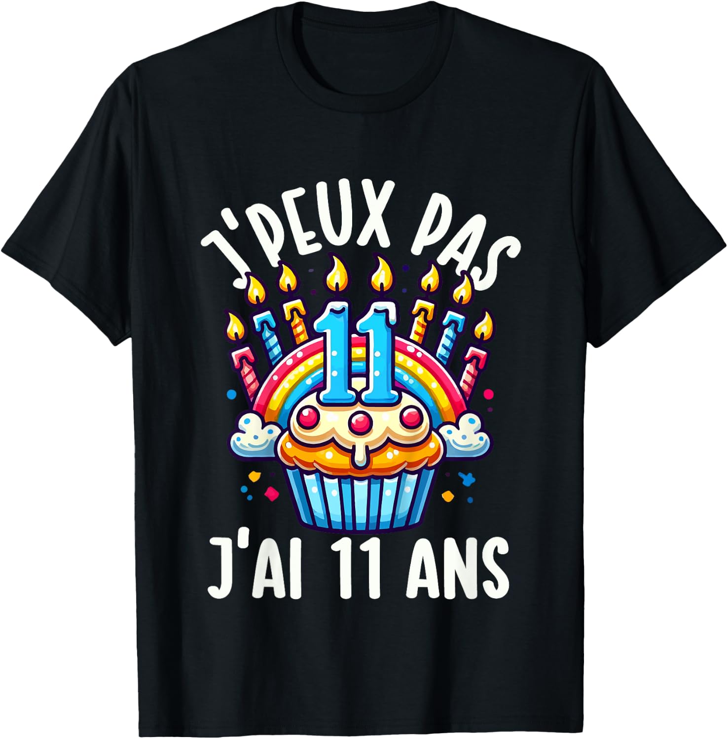 Kids Je Peux Pas Je ai 11 Ans Anniversaire Funny Funny Kawaii , Black, 2 T-Shirt - T-Shirt | Black