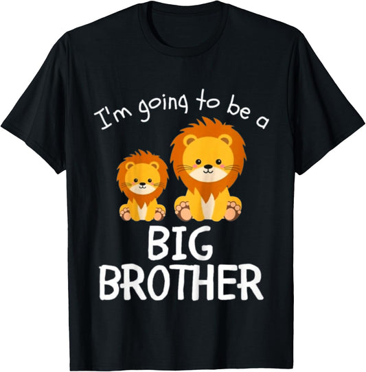 Child Promoted Big Brother 2025 Lion Toddler , Black, 2 T-Shirt - T-Shirt | Black