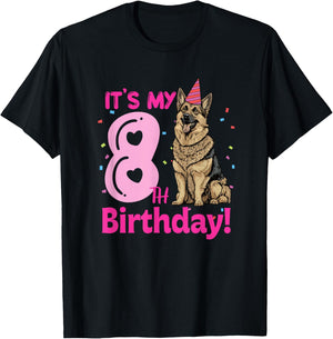 It's My 8th Birthday German Shepherd Dog Lovers 8 Years Old T-Shirt - T-Shirt | Black