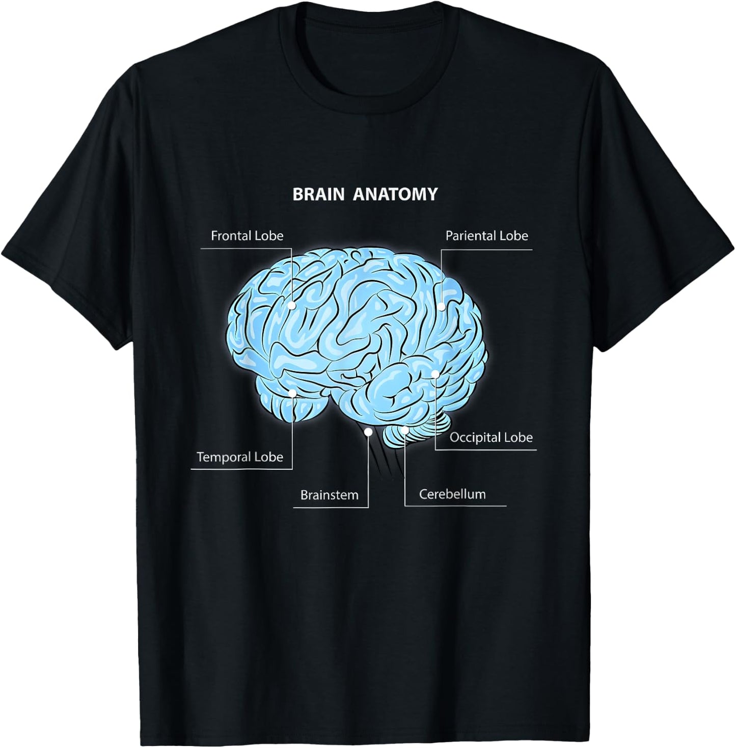 Brain shirt for , Brain for shirt women, Brain for youth T-Shirt - T-Shirt | Black
