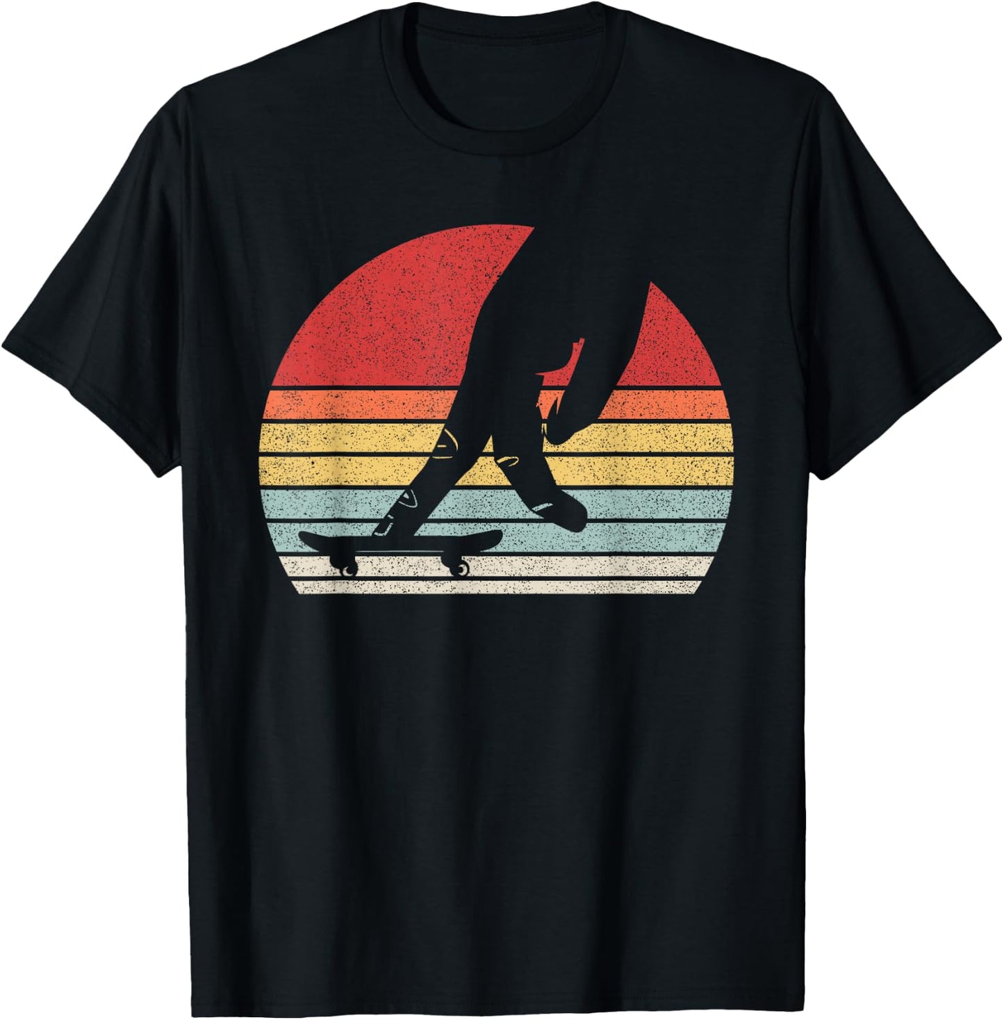 Vintage Retro Fingerboard Skateboard Skating Skate T-Shirt - T-Shirt | Black