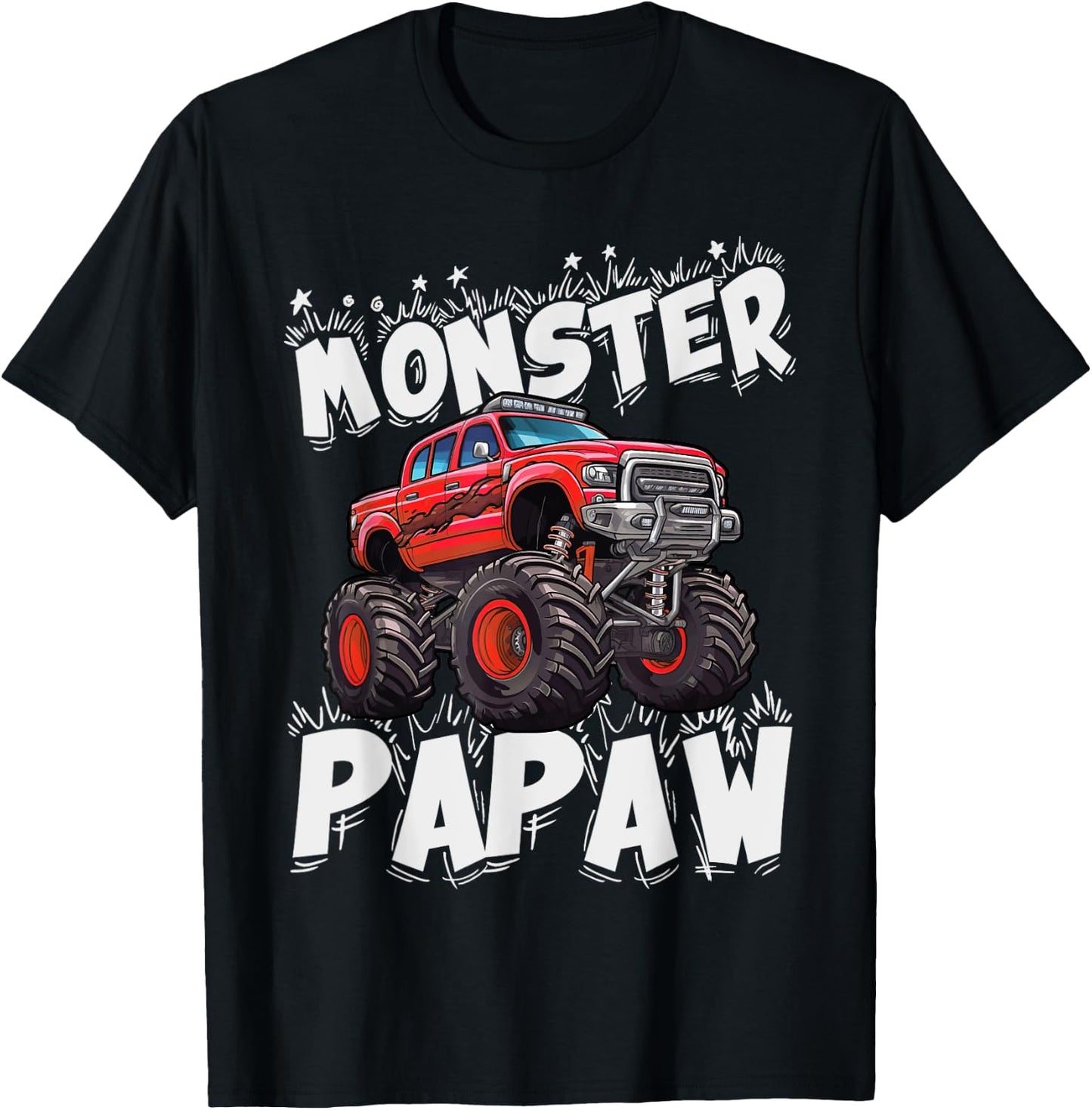 Monster Truck Papaw Family Matching Fun Monster Truck Lovers T-Shirt - T-Shirt | Black