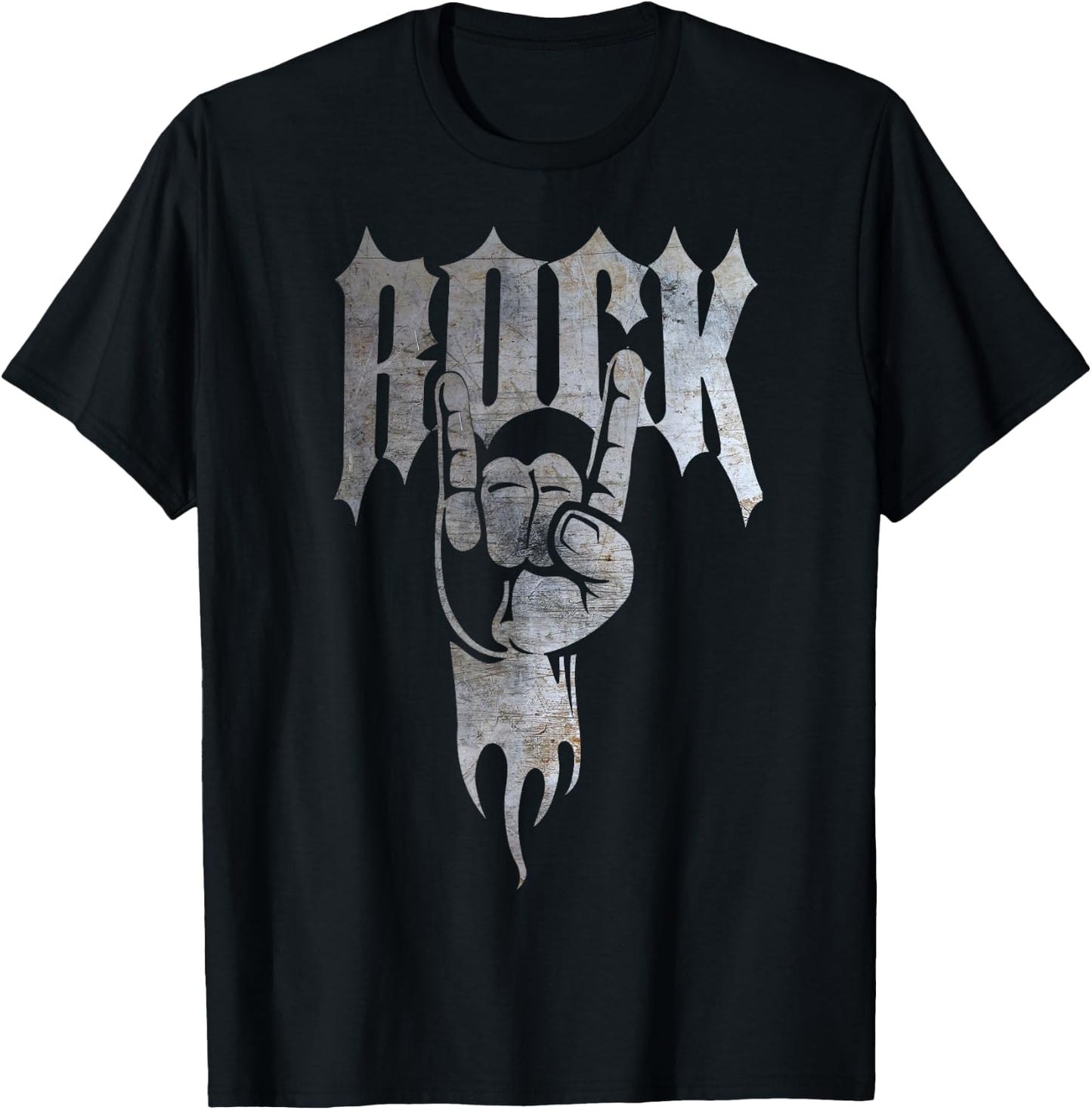 Distressed Metal 80's Rocker T-Shirt - T-Shirt | Black