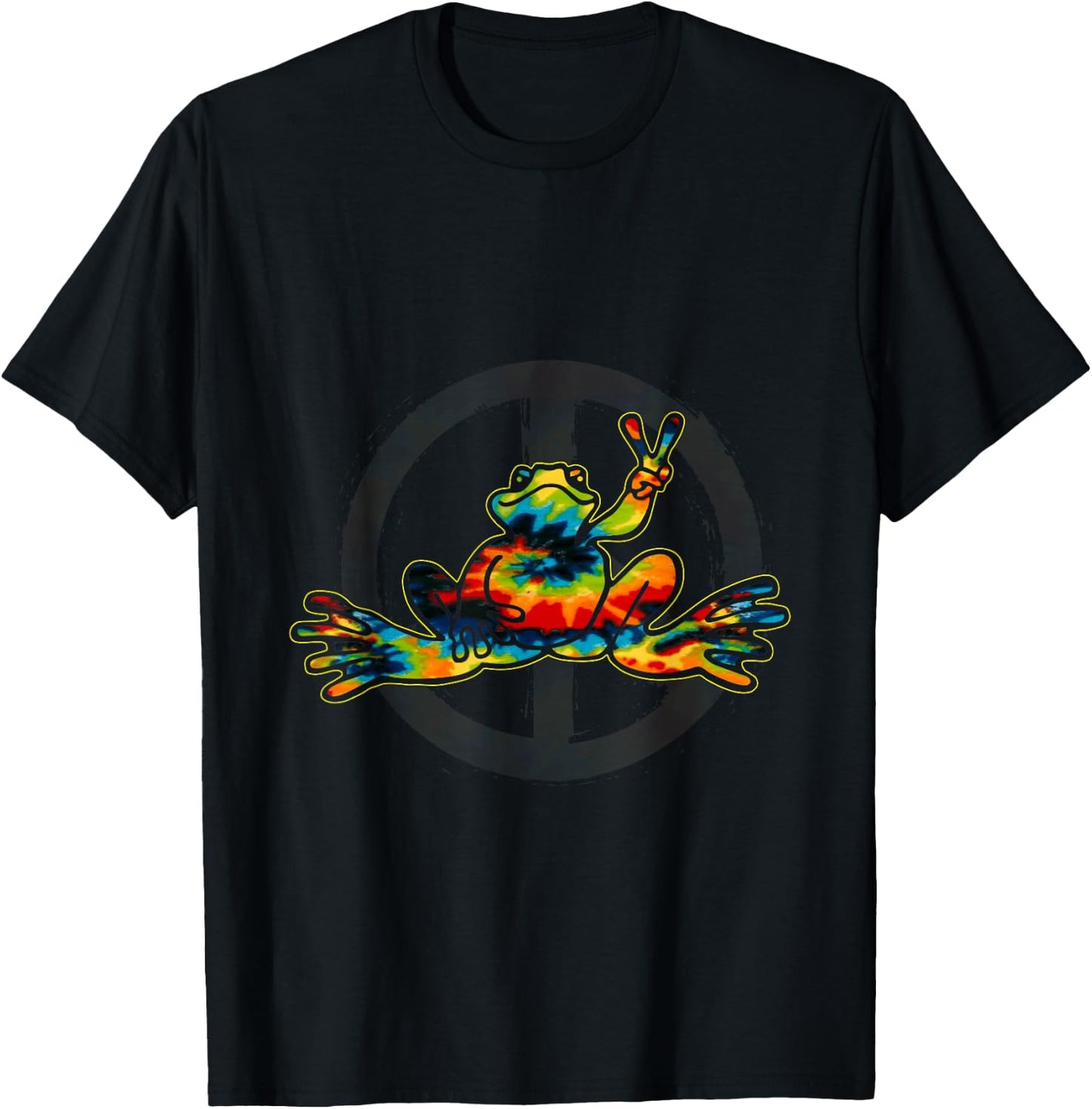Cool Peace Frog Tie Dye 1960s Fashion Nonconformists T-Shirt - T-Shirt | Black