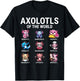 Axolotls Of The World Kawaii Axolotls T-Shirt - T-Shirt | Black
