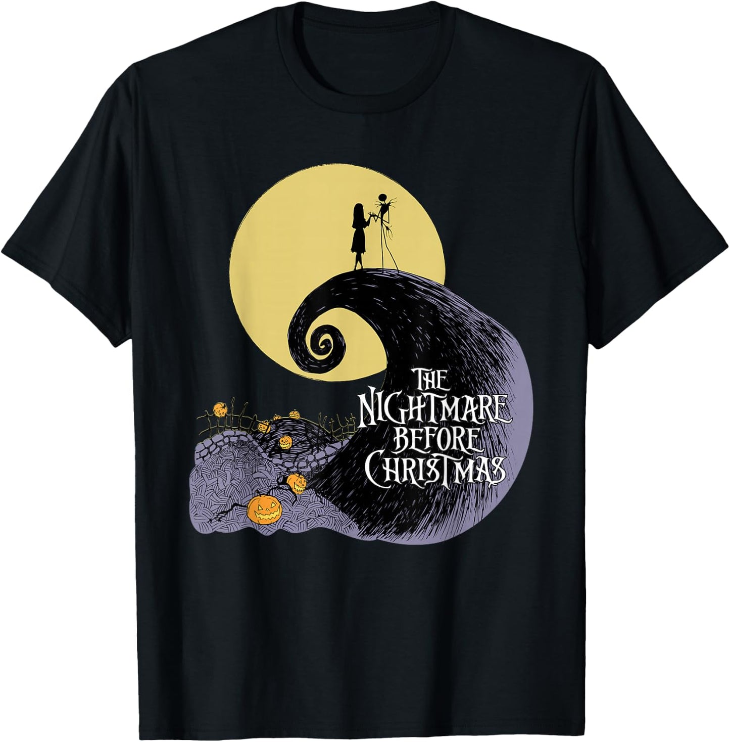 Disney The Nightmare Before Christmas Moon Silhouette T-Shirt - T-Shirt | Black