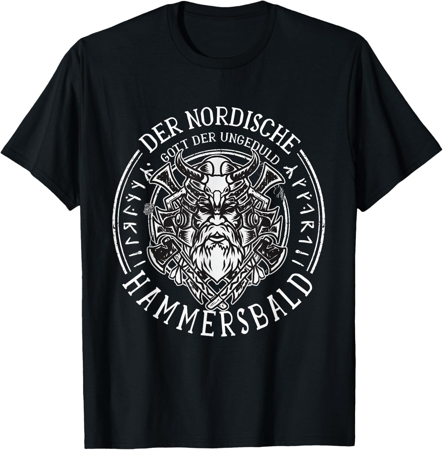 Nordische Mythologie Gott der Ungeduld Hammersbald T-Shirt - T-Shirt | Black
