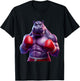 Boxing Hippo Hippopotamus Boxer Kickboxer MMA Fighter Combat T-Shirt - T-Shirt | Black