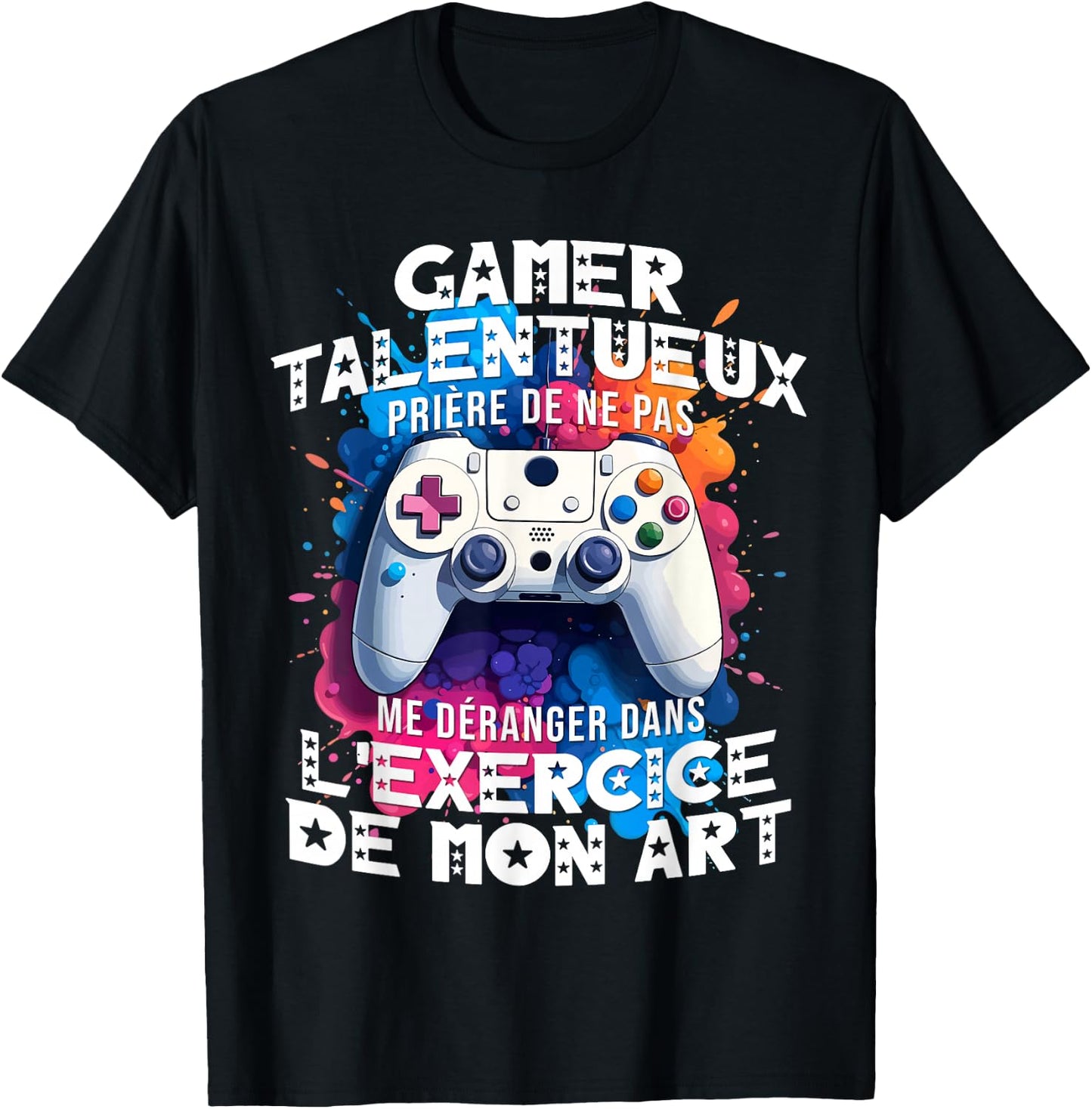 Talented gamer geek teen addicted video games console gaming , Black, S T-Shirt - T-Shirt | Black