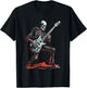 Skeleton Playing Guitar Rock & Roll Skeleton Hand T-Shirt - T-Shirt | Black