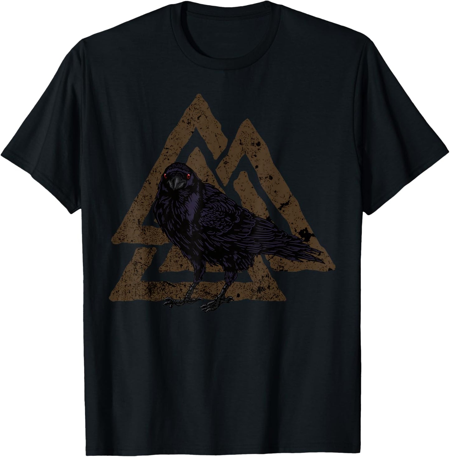 Crows Valknut Viking Ravens Nordic T-Shirt - T-Shirt | Black