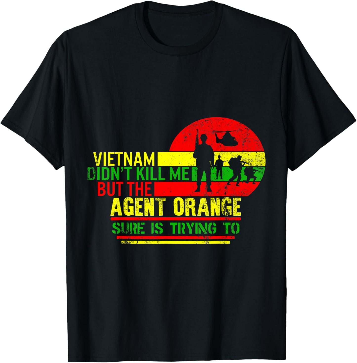 Vietnam Veterans Day Orange Agent Victims Retired Soldiers T-Shirt - T-Shirt | Black