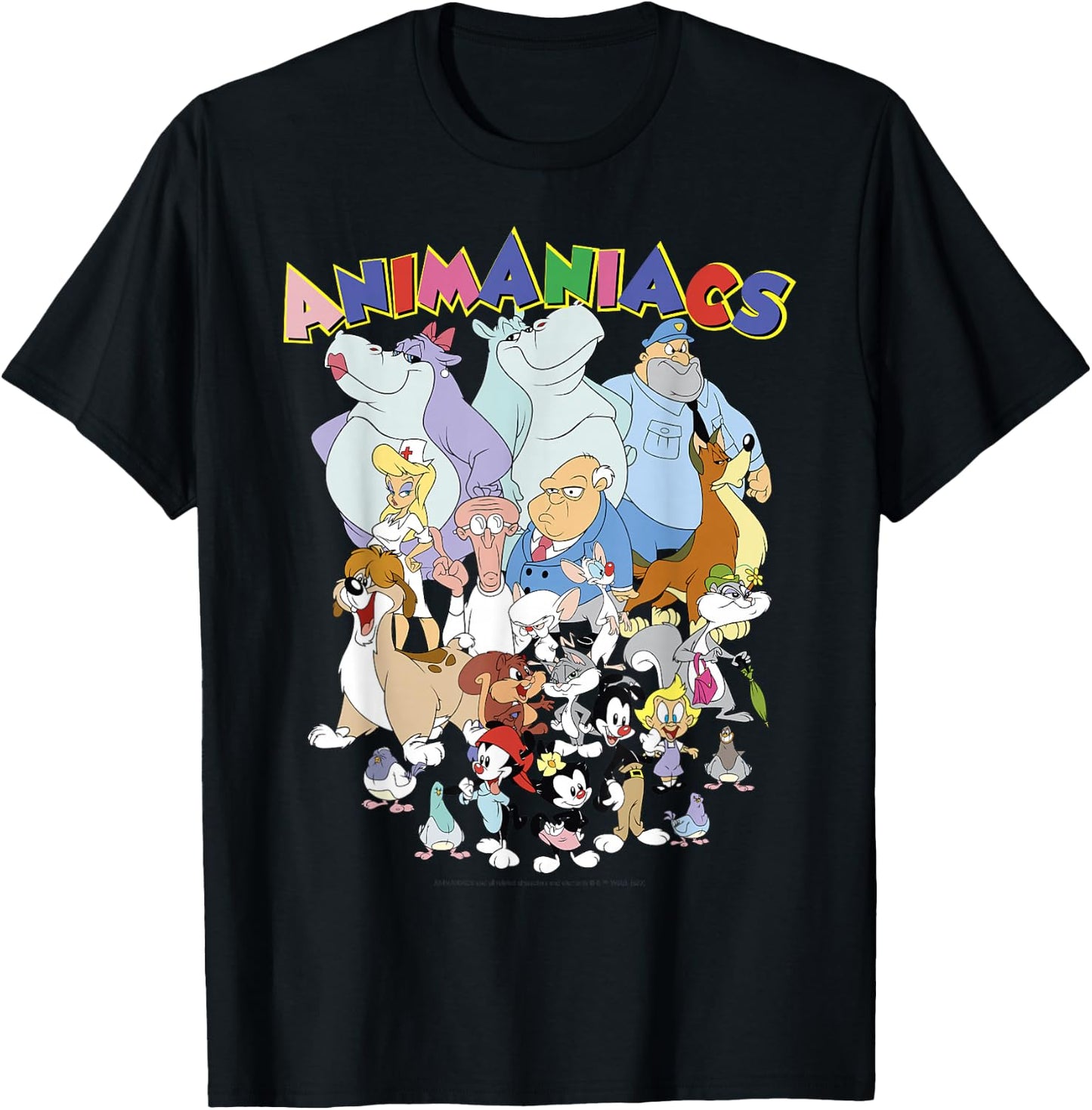 Animaniacs Group Shot Logo T-Shirt - T-Shirt | Black