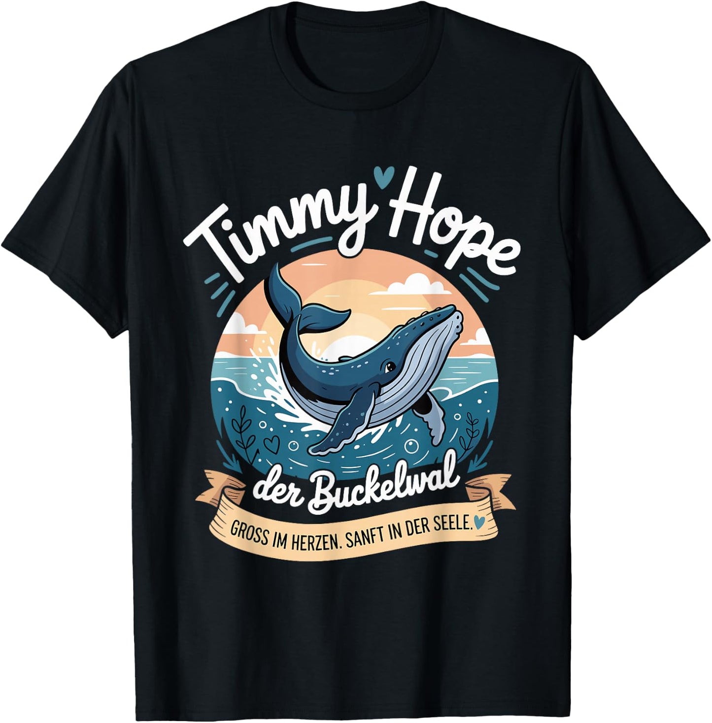 Timmy Hope Buckelwal Wal Meer Ozean Natur Design T-Shirt - T-Shirt | Black