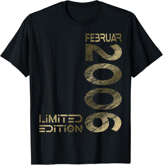February 2006 Man Woman 18th Birthday Limited Edition , black T-Shirt - T-Shirt | Black