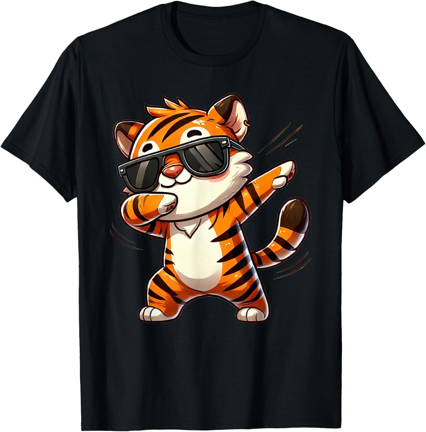 Tiger Dabbing | Süßer Tiger am Tanzen mit Tigermotiv T-Shirt - T-Shirt | Black
