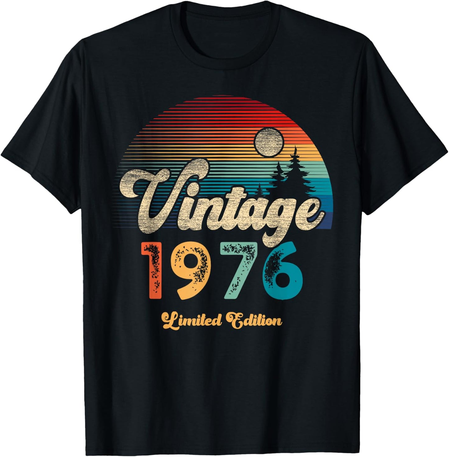 Vintage 1976 Limited Edition Sunset 50th Anniversary T-Shirt - T-Shirt | Black