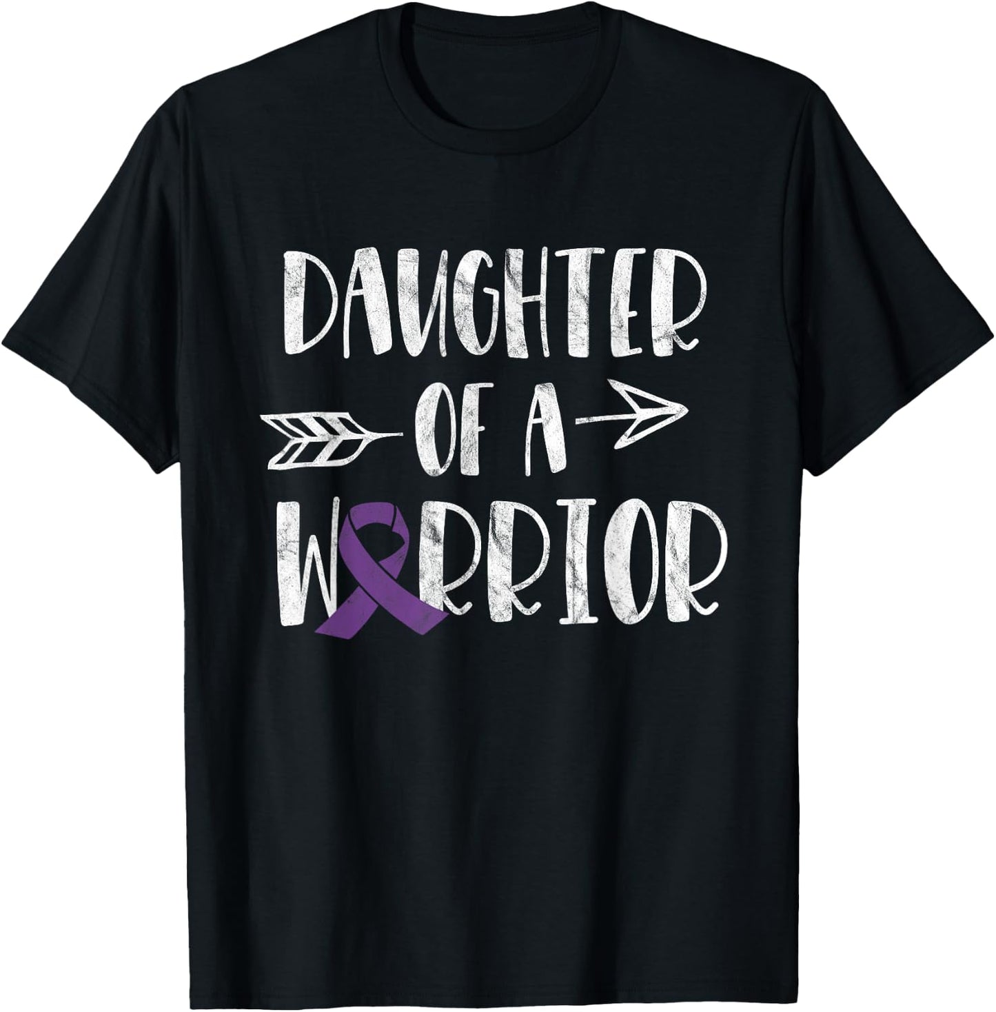 Alzheimer's Awareness Daughter Of A Warrior Dementia T-Shirt - T-Shirt | Black