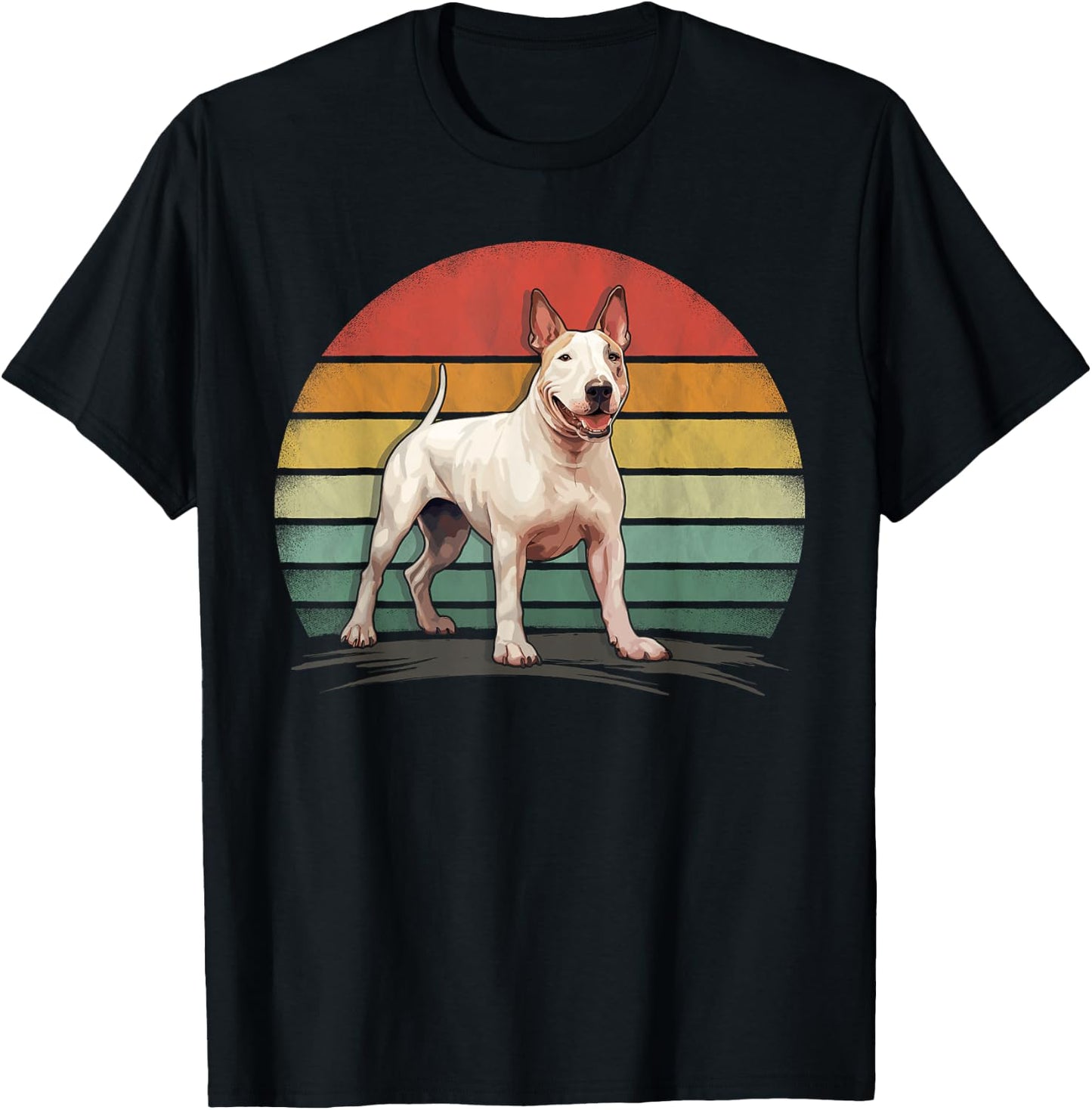 Bull Terrier Dog Retro Style Distressed Vintage Bull Terrier T-Shirt - T-Shirt | Black