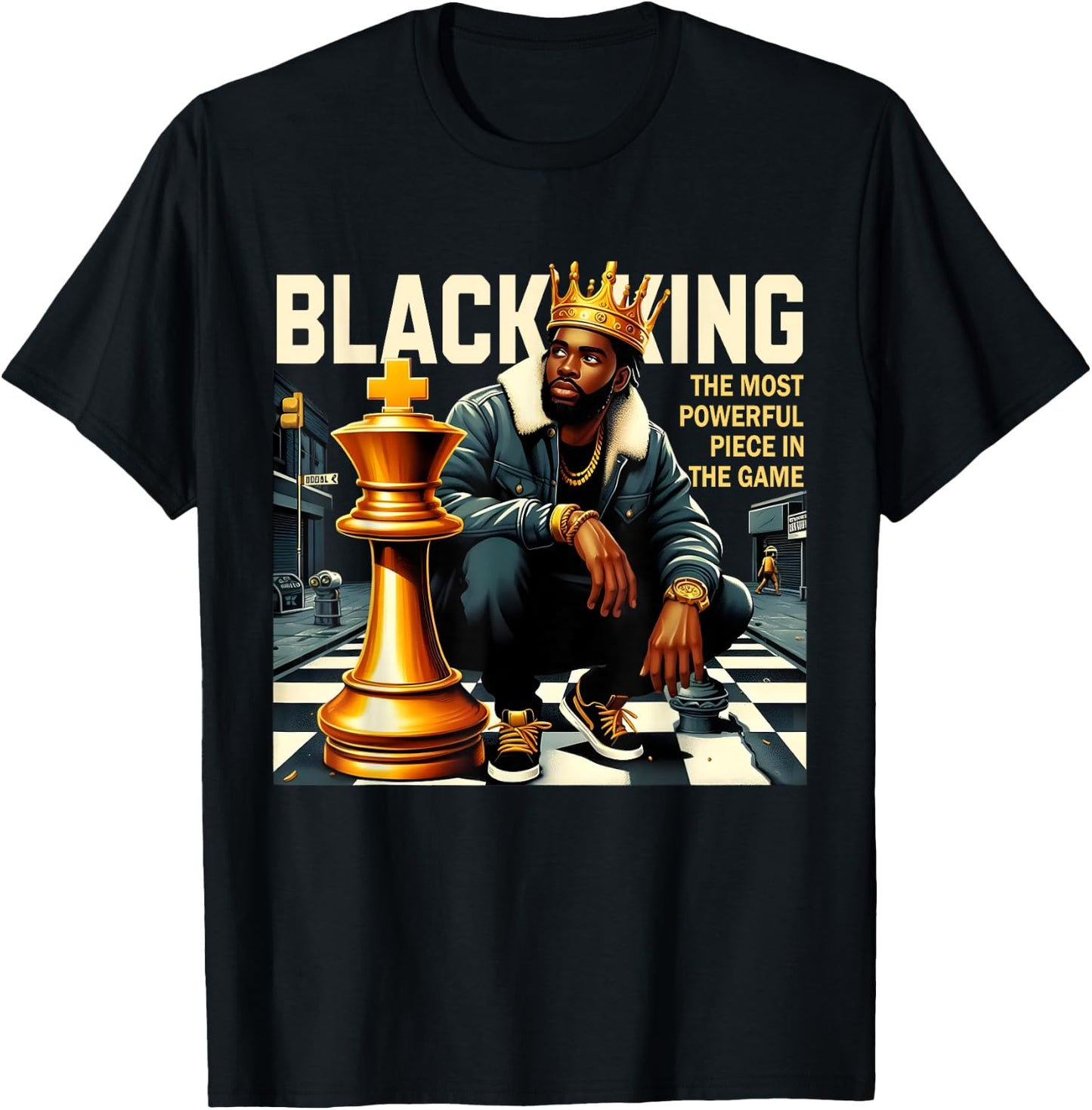 Black King The Most Powerful Piece In The Game Costume T-Shirt - T-Shirt | Black