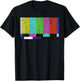 Vintage TV Test Pattern Colour Bars Graphic Design Presents T-Shirt - T-Shirt | Black