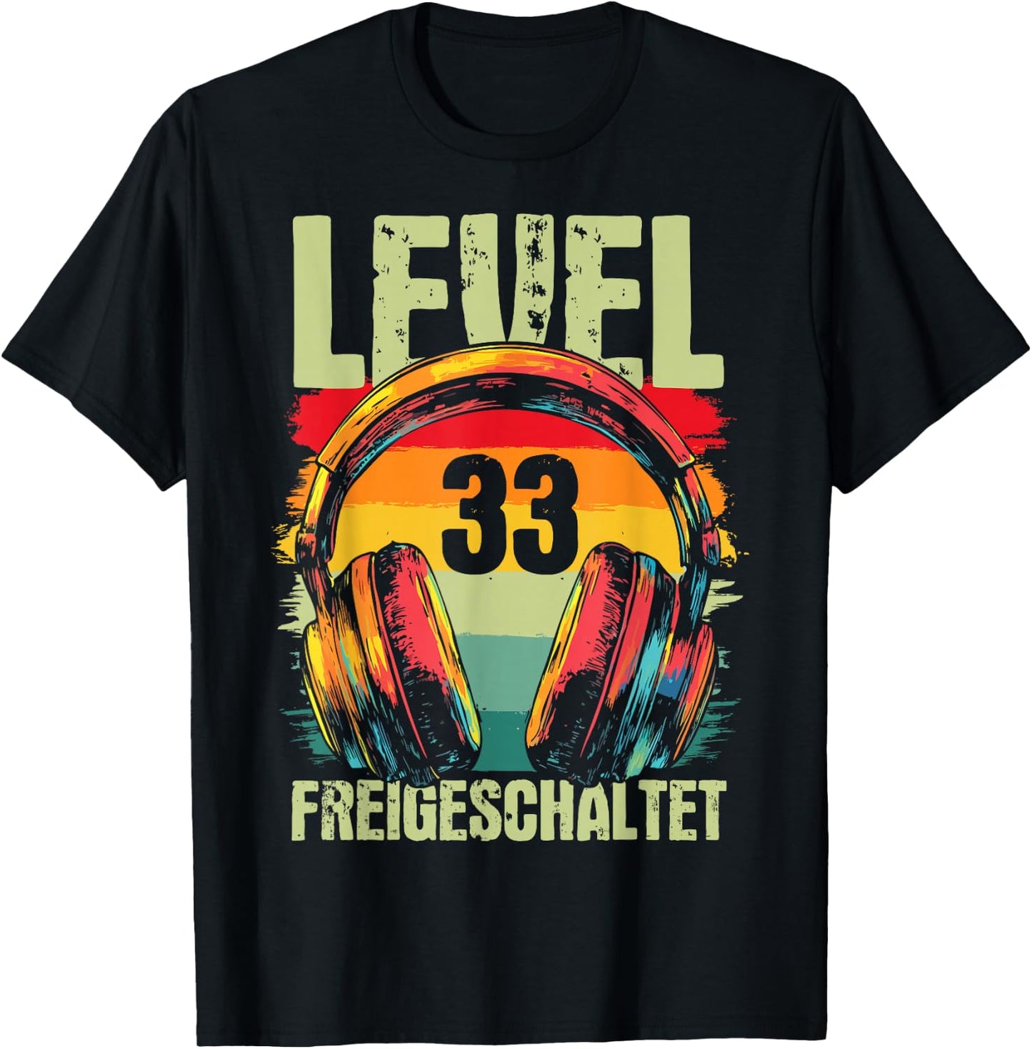 33rd Birthday Men's Video Gamer Level 33 Unlocked Man , black T-Shirt - T-Shirt | Black