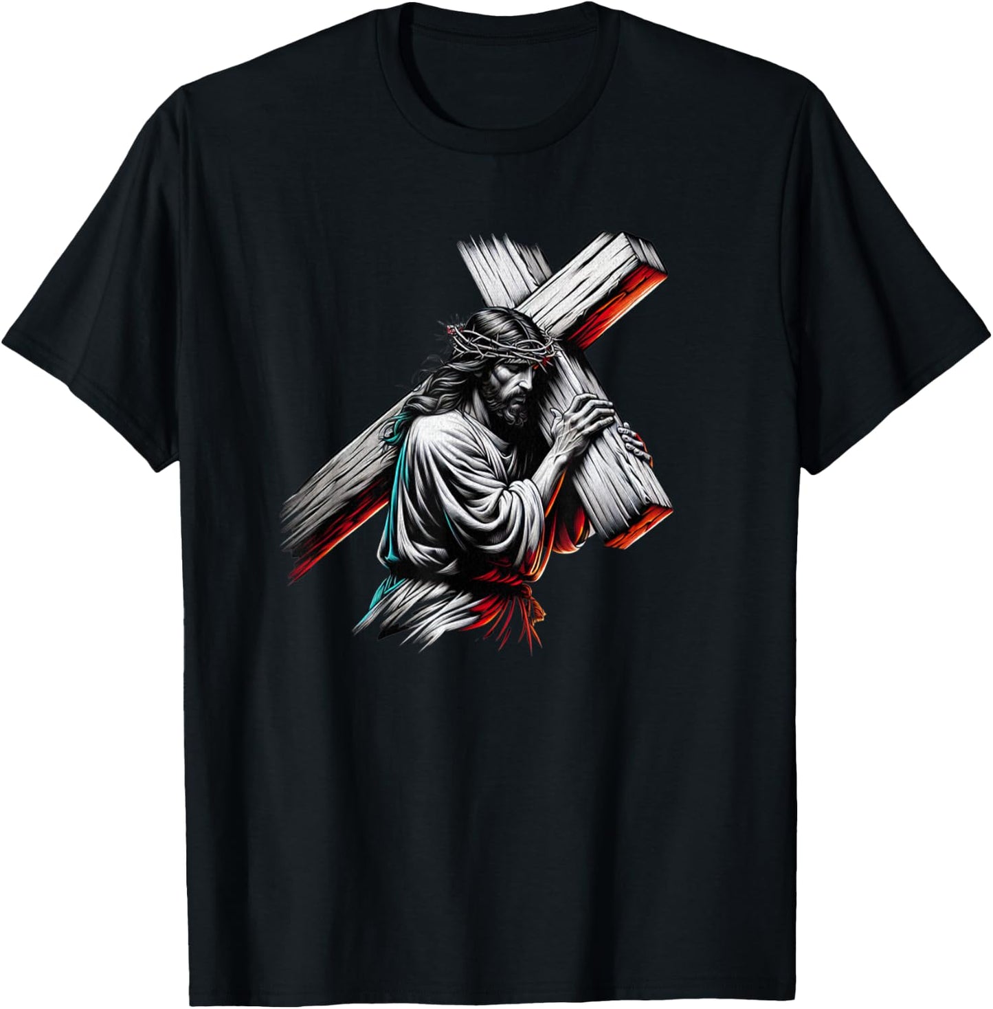 Jesus Christ Funny Crown of Thorns Crucified Saviour T-Shirt - T-Shirt | Black