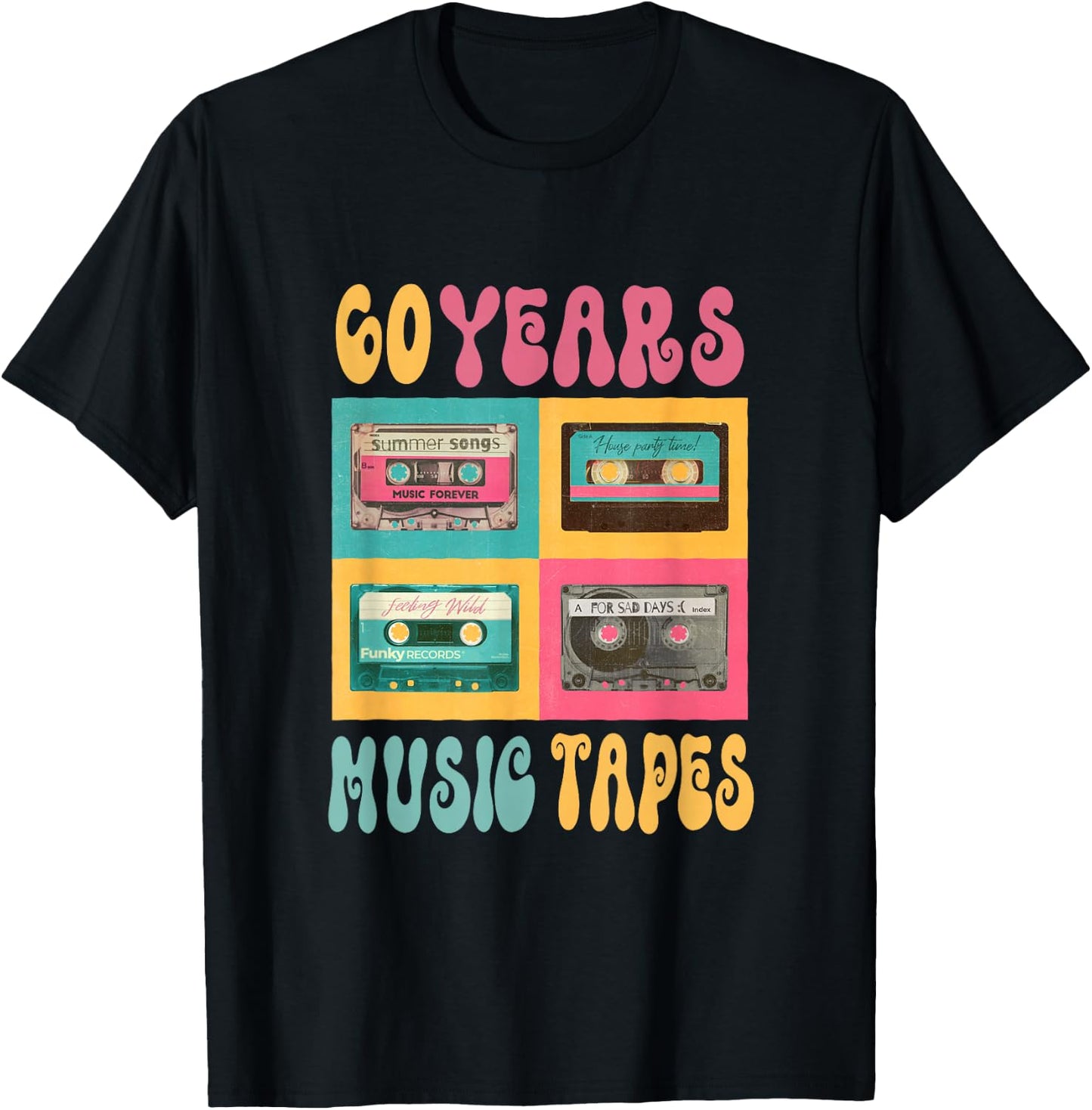 60 Jahre Musictapes Geburtstag Retro Nostalgie 1963 Kassette T-Shirt - T-Shirt | Black