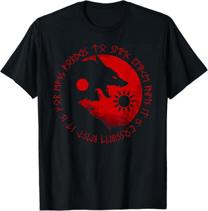Sons Of Fenrir - Skoll und Hati Norse Wolf Rune T-Shirt - T-Shirt | Black