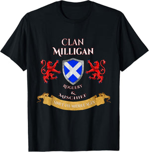 Milligan Scottish Family Clan Middle Ages Mischief T-Shirt - T-Shirt | Black