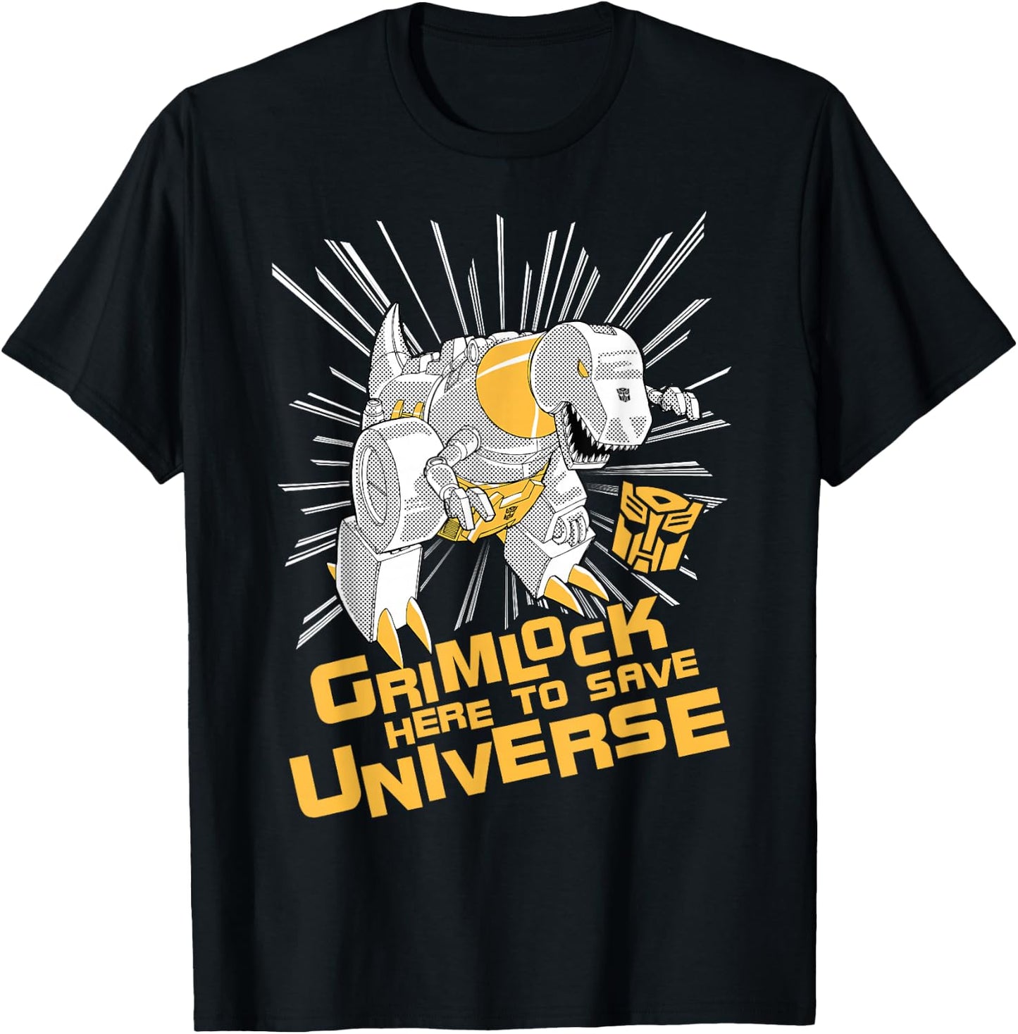 Transformers Grimlock Here To Save Universe Retro Vintage T-Shirt - T-Shirt | Black