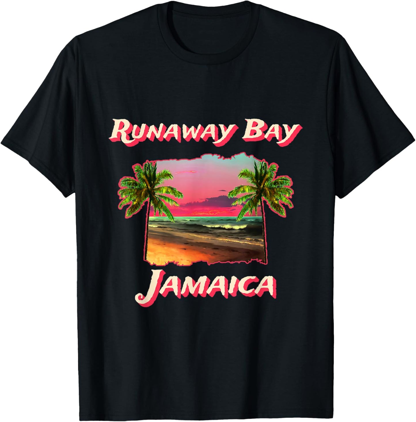 Beaches Of Runaway Bay Jamaica T-Shirt - T-Shirt | Black