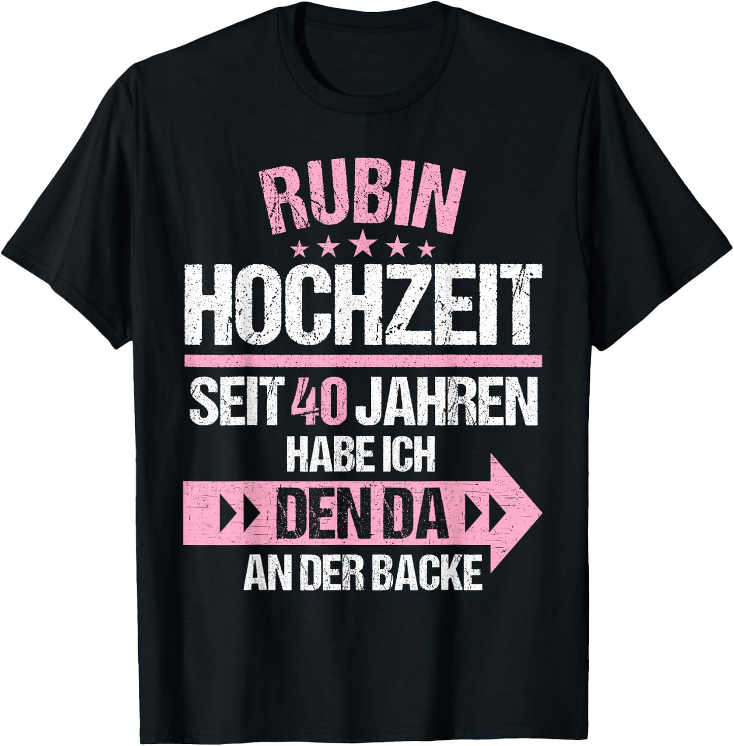 40 Jahre verheiratet Rubin Hochzeit 40.Hochzeitstag T-Shirt - T-Shirt | Black