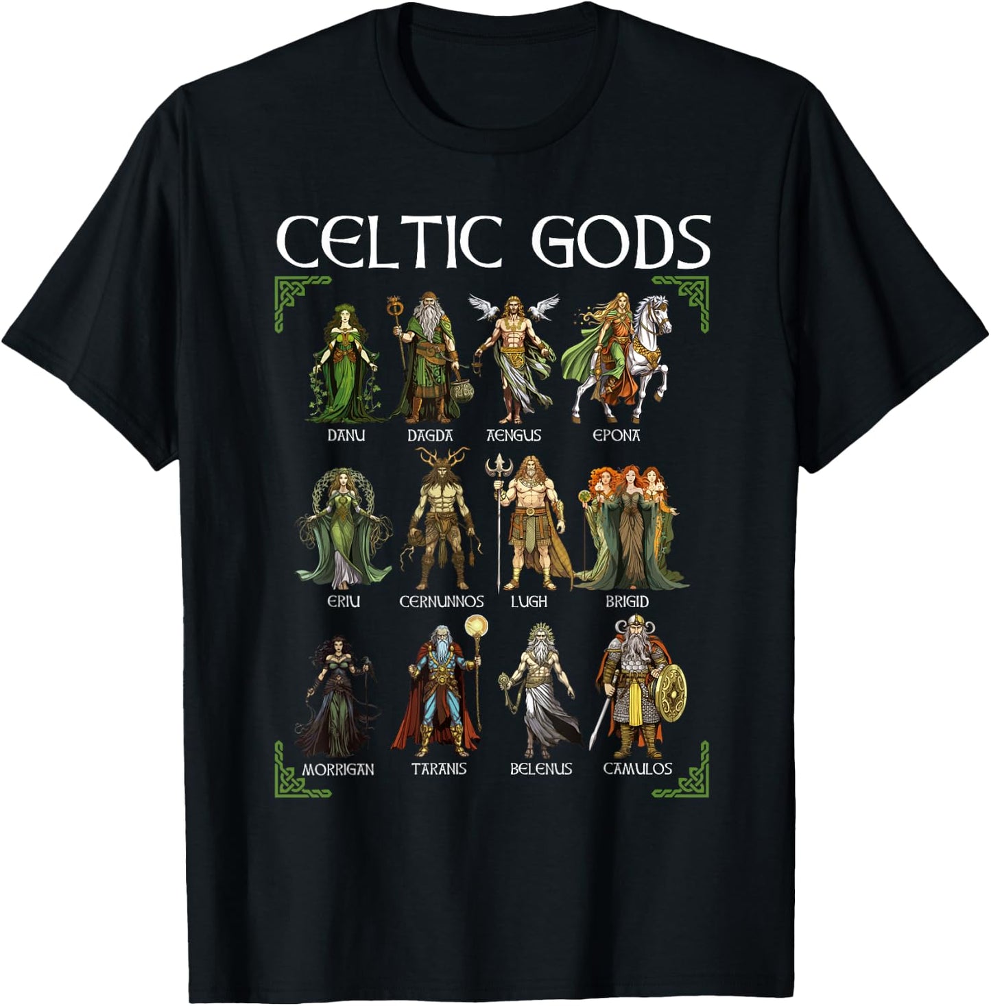 Celtic Mythology Viking Warrior Gods Nordic Irish Scottish , Black, S T-Shirt - T-Shirt | Black