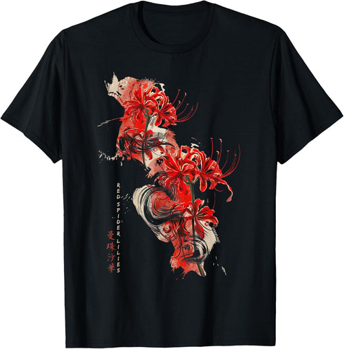 Retro Spider Lily in Soft Grunge Flower Pastel Goth Japanese , Black, S