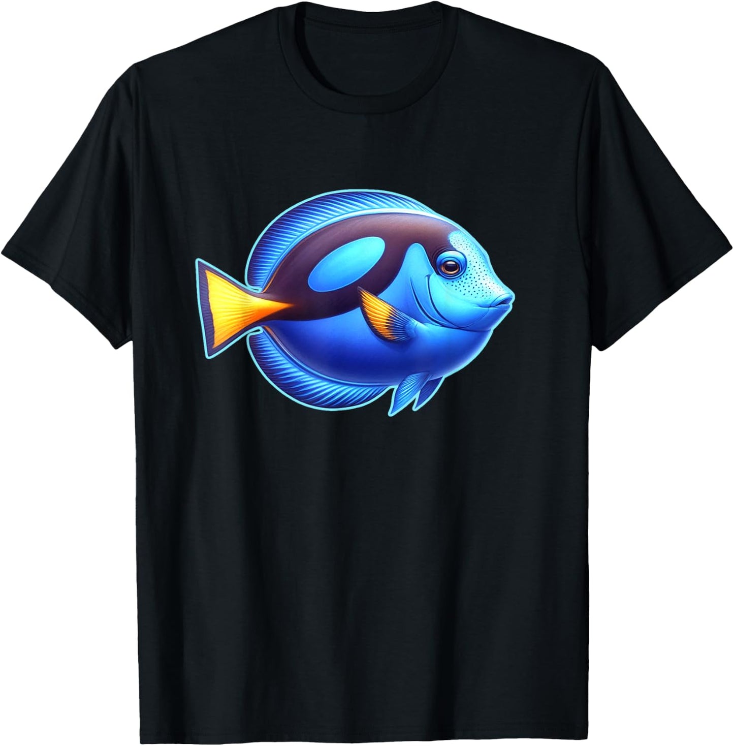Blue Tang Fish T-Shirt - T-Shirt | Black