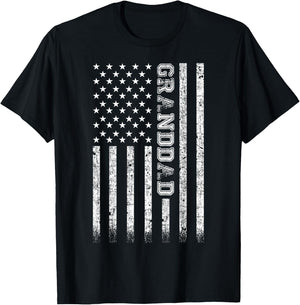 Granddad American Flag T-Shirt - T-Shirt | Black